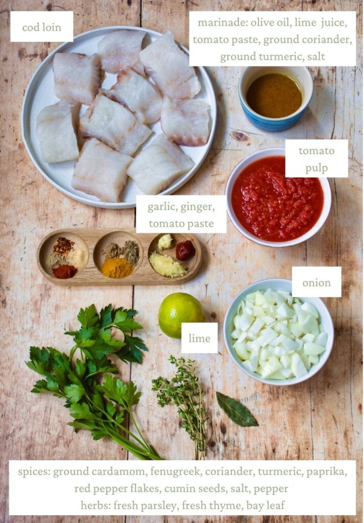 cod and tomato stew ingredients