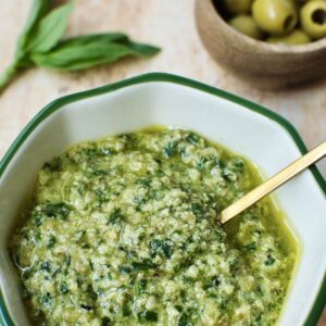 green olive pesto