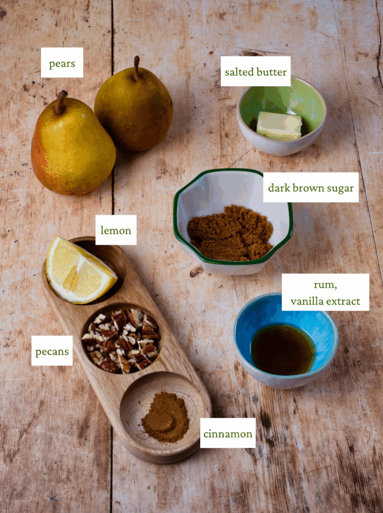 baked spiced pears ingredients